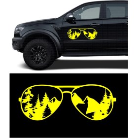Resim Melek Pazarı Güneş Gözlüğü Dağcılık Off Road Oto Sticker, Araba STICKERI-S1793 