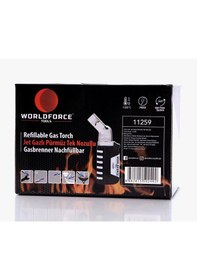 Resim Worldforce Turbo Torch Piezo 1300° Doldurulabilir Jet Pürmüz N11.3476 Siyah 