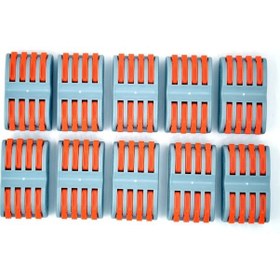 Resim 10 Adet 4 Giriş 4 Çıkış Kablo Konnektörü Mandallı Buat Klemensi 