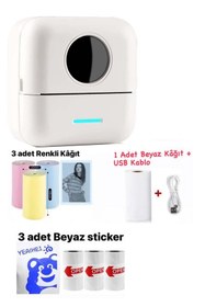 Resim Schulzz Mini Cep Yazıcı Beyaz,3 Adet Beyaz Kağıt, 3 adet renkli kağıt 