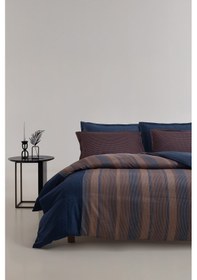 Resim Kelt Saten Çift Kişilik Nevresim Takımı - Lacivert Lacivert 