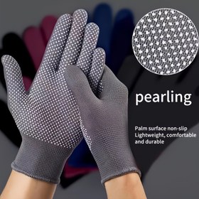 Resim 10 Çift Unisex Naylon Eldiven - Sürüş ve Açık Hava Aktiviteleri için Hafif, Dayanıklı, Kaymaz Örgü Eldivenler, %100 Polyester, Elde Yıkanabilir, Gri Beyaz Noktalı, Sürüş Eldivenleri, Açık Hava Spor Ekipmanları, Şık Eldiven Tasarımı, Rahat Fit Eldivenler 