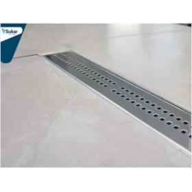 Resim Paslanmaz Çelik Duş Kanalı, Plastik Kasa, Süzgeç, Ø50, 40 Cm, Beyaz 