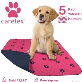 Resim Abso 4 Katlı Yıkanabilir Emici Köpek Pedi Bordo Pati Baskılı 100 x 100 CM 