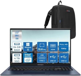 Resim Asus Vivobook X1504VA 15 1.Nesil Core 5 120U-24GB-4tb Ssd Fhd 15.6inc-Windows11Pro Taşınabilir Bilgisayar ZNJ2861P10+ZettaÇanta 
