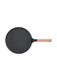 Resim Noble Life Döküm Granit Krep Tavası 28cm Ahşap Saplı Düz 