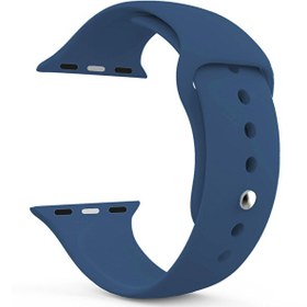 Resim Apple Watch Series 5 44mm Silikon Kordon Lacivert 
