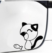 Resim Kedi Ve Balık Su 2 Parça 20 18 Cm 