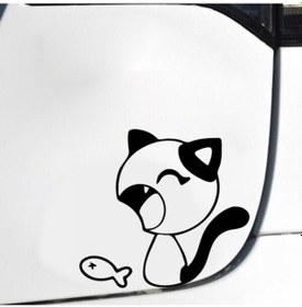 Resim Kedi Ve Balık Su 2 Parça 20 18 Cm 