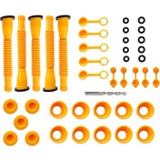 Resim Creatorally Benzin Bidonu Emzik Değiştirme Kiti, Dökülmeyen Benzin Bidonu Meme Değiştirme Seti Matkap Ucu ile Çoğu 1/2/5/10 Galon Gaz Kutuları (5 Kiti Sarı) (Yurt Dışından) 