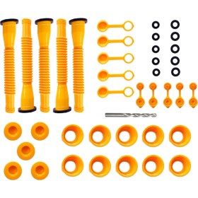 Resim Creatorally Benzin Bidonu Emzik Değiştirme Kiti, Dökülmeyen Benzin Bidonu Meme Değiştirme Seti Matkap Ucu ile Çoğu 1/2/5/10 Galon Gaz Kutuları (5 Kiti Sarı) (Yurt Dışından) 