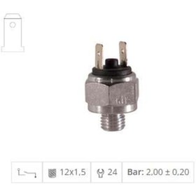 Resim KLF Havalı Kapı Ikaz Müşürü (M12 X 1.5) (2.00 ± 0,2 BAR) 