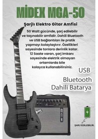 Resim Maxword Grade-50amp Gray Rosewood Yüksek Kalite Floyde Rose 50w Amfili Elektro Gitar 