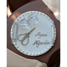 Resim Cyz Home Fascination Gümüş Incili Söz Nişan Tepsisi 