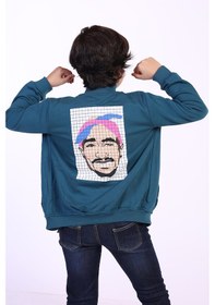 Resim Toontoy Kids Toontoy Erkek Çocuk 2'li Takım Baskılı Dik Yaka Fermuarlı Hırka & Beli Paçası Lastikli Cepli Jogger Eşofman Altı Petrol Mavi 