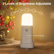 Resim LED Hareket Algılama Gece Lambası, USB Şarj ve Ayarlanabilir Parlaklık ile, Dahili 2000Mah Şarj Edilebilir Pil ile, Oturma Odaları, Yatak Odaları ve Koridorlar için Taşınabilir Kullanım için Uygun. 