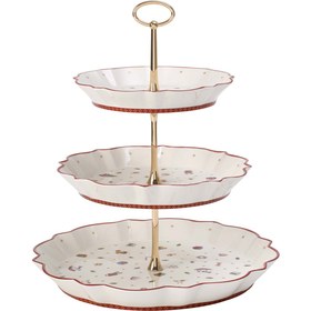 Resim Villeroy & Boch Toy's Delight Yılbaşı Temalı Porselen 3 Katlı Servis Standı 33 x 10 cm 
