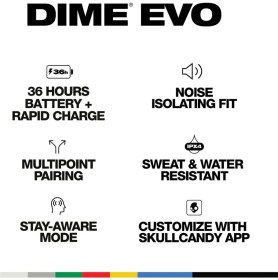 Resim Skullcandy Dime Evo Kablosuz Bluetooth Kulaklık Kemik S2DTW-S951 
