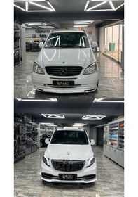Resim Mercedes V Klass Vito Viano 2006-2015 Uyumlu 2023 Maybach Yükseltme Dönüşüm Body Kit Seti-hazır Stok-kesme Yok 