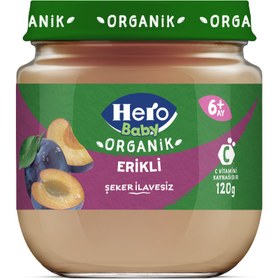 Resim HERO Baby Organik Erikli Kavanoz Maması 120g 