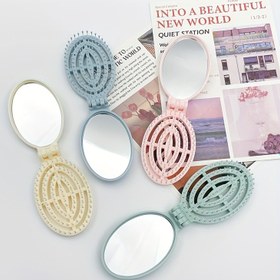 Resim 1 adet Taşınabilir Katlanabilir Saç Fırçası Ayna ile - Hafif ABS Plastik, Yuvarlak Kolu, Normal Saçlar için Dayanıklı Plastik Kıllar, Seyahat, Açık Hava, Ofis, Okul Kullanımı için İdeal - Kızlar, Anneler ve Arkadaşlar için Mükemmel Hediye, Seyahat Gereksinimleri | Modern Saç Fırçası | Dayanıklı Plastik Kıllar, Saç Fırçaları 