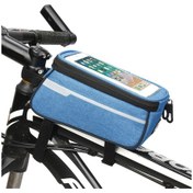 Resim Yuntech01 Bisiklet Ön Çantası - Su Geçirmez, Dokunmatik Ekranlı, Hızlı Kurulumlu Ve Geniş Kapasiteli Bisiklet Aksesuarı Mavi 