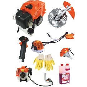 Resim Böhrer LXT Benzinli Ot Çalı Çim Biçme Makinesi Yan Tırpan + Eldiven + 2T Yağ + Canavar Başlık 