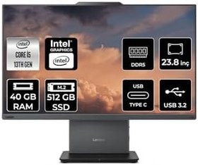 Resim LENOVO ThinkCentre Neo 50a G5 i5 13420H 40GB DDR5 512GB SSD 23.8" FHD FDOS All in One & PER4 Bellek 