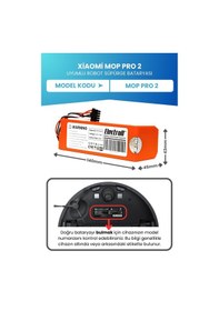 Resim Xiaomi Mop Pro 2 Uyumlu Batarya 5200mah Robot Süpürge Batarya 