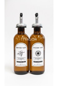 Resim ttvagon Sızdırmaz Yağdanlık Set/ 2 adet Küçük Boy Yağdanlık Yağlık Ayçiçicek Zeytinyağı 20cm 