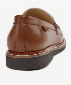 Resim Yargıcı Kanvas Detaylı Deri Loafer Kahverengi 