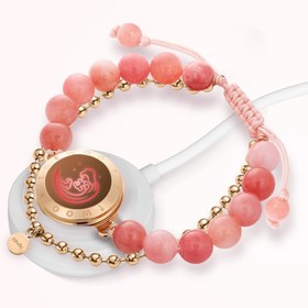 Resim Meanyou Uzak Mesafe Bileklik Boncuklu Siyah Akik ve Pembe Fars Yeşim Taşlı 