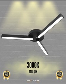 Resim Admira -siyah Kasa, Sarı Işık- Modern Plafonyer Led Avize Siyah 