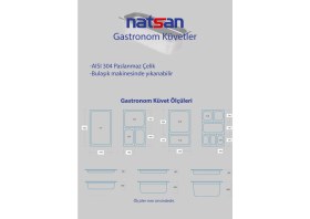 Resim Natsan Paslanmaz Çelik Gastronom Küvet Gn 1/9-65 (17,6 x 10,8 x 6,5 Cm) 