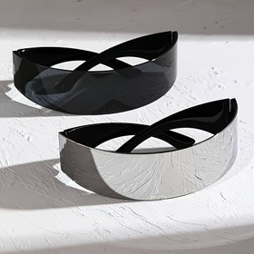 Resim Cyberpunk Kare Çerçeve Plastik Gözlükler Değiştirilebilir Lenslerle - Trendy Bilim Kurgu Stili Dekoratif Gözlükler Moda Aksesuarı için 