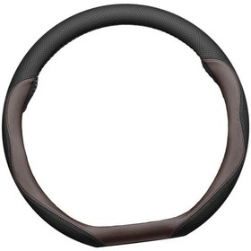 Resim Suntek Direksiyon Kılıfı Nefes Alabilir Siyah-kahverengi 