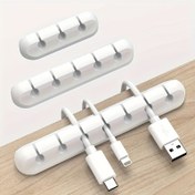 Resim Sentetik Taşlı Kablo Saklama Kutusu, USB Kablosu Düzenleyici, Klipsli Tel Yönetim Kutusu, Masaüstü, Araba, Ev ve Ofisler için Uygun (5, 3 Yuva) 