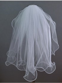Resim Suzanna Moda 60 Cm Boy 3mt Eni Tek Kat Uçları Şerit Bukleli Dalgalı Taraklı Hayal Tül Gelin Duvağı Beyaz 