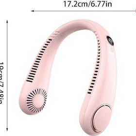 Resim Şarjlı 3 Kademeli Taşınabilir Boyun Tipi Fan Şarj Edilebilir Serinletici Taşınabilir Boyun Fanı 