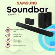 Resim Samsung Premium Kablosuz Dolby Atmos Gerçek 11.1.4 Kanallı Ses Soundbar Spacefit Sound Pro Q-Symphony Ev Sinema Sistemi 