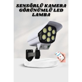 Resim İsmiyle Al Solar Lamba Kamera Görünümlü Duvar Lambası Dönebilen Bahçe Aydınlatması 