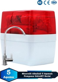 Resim Galaxy 5 Aşamalı 8 Lt Metal Tanklı Süper Sarım Membran Teknolojili Pompasız Su Arıtma Cihazı 