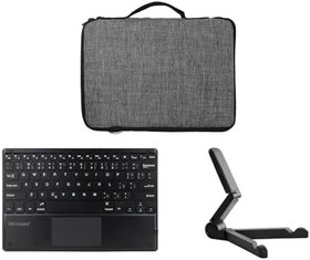 Resim Microcase Honor Pad V9 11.5 inch Tablet ile Uyumlu Toucpad Bluetooth Klavye + Tablet Standı - Siyah AL5183 