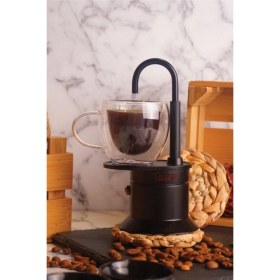 Resim Feyza Design Büyük Kapasiteli Siyah Moka Pot, Pratik ve Şık Kahve Demleme Seti 