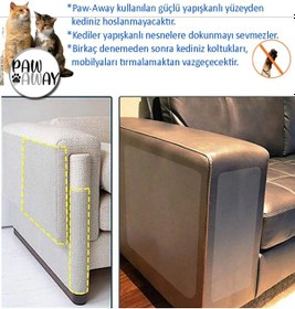 Resim Pawaway Kedi Eğitim Bandı 2 Yüzü Yapışkanlı Koltuk Mobilya Tırmalama Caydırıcı 10 Adet 15 x 45 CM 