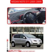 Resim Nissan Note E11 2005-2009torpido Koruma Halısı Kırmızı Kenar 