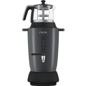 Resim Gri Renkli Elektrikli Semaver Çay Makinesi, Pratik ve Şık Tasarım 