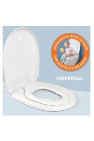 Resim Noyan Nkp Unıversal Çocuk Adaptörlü Klozet Kapağı , Çocuk Yetişkin Klozet Kapağı Beyaz 