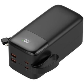 Resim Sword SW-50PO3 50000 Mah Pd 22.5 W Hızlı Şarj Kendinden Kablolu Type-c & Lightning Powerbank Siyah 