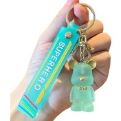 Resim Mayun Reçine Çizgi Film Kristal Papyon Ayı Sevimli Anahtarlık Yaratıcı Erkek ve Kadın Araba Okul Çantası Anahtar Kolye (Yurt Dışından) 